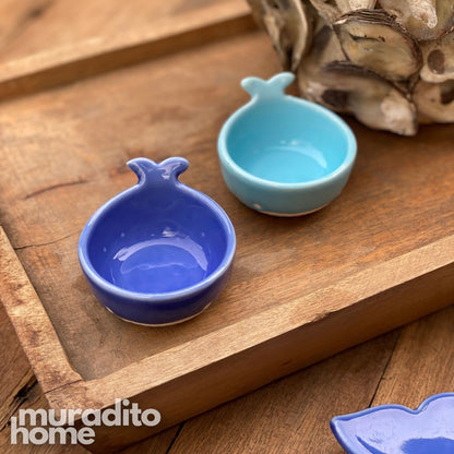 MURADITOHOME Whale Ceramic Plate and Dipping Sauce Collection