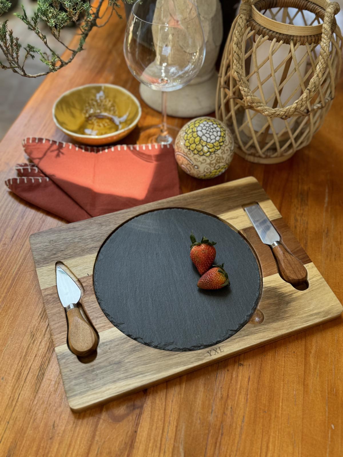Lumira Cheese Board & Knives with Slate