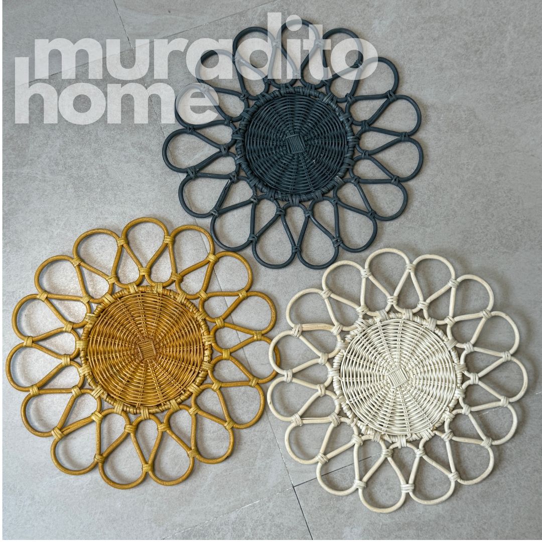 MURADITOHOME Local Rattan Placemats 13.5 inches Native