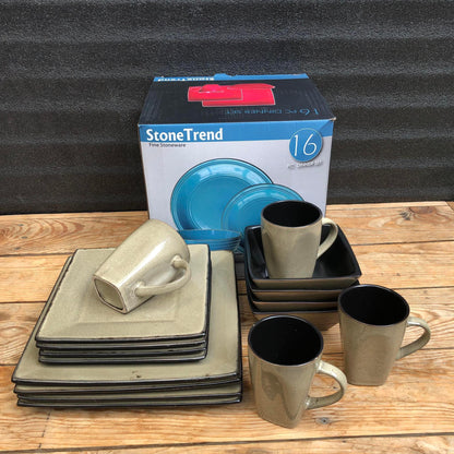 Olivia 16 Piece Set Fine Stoneware Plate