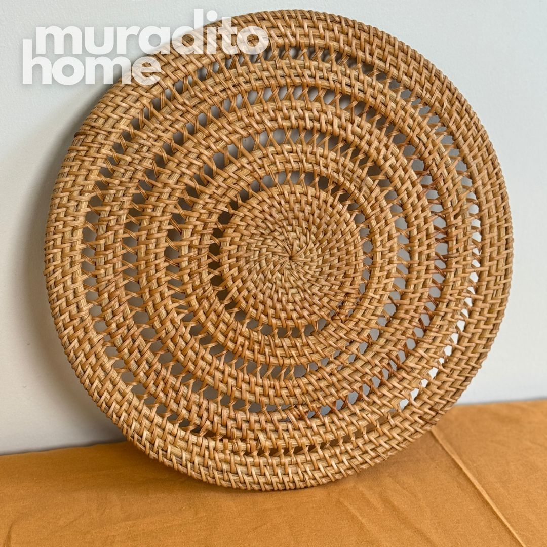 MURADITOHOME Luntian, Marikit & Tala  Local Rattan Placemats 13 inches Native