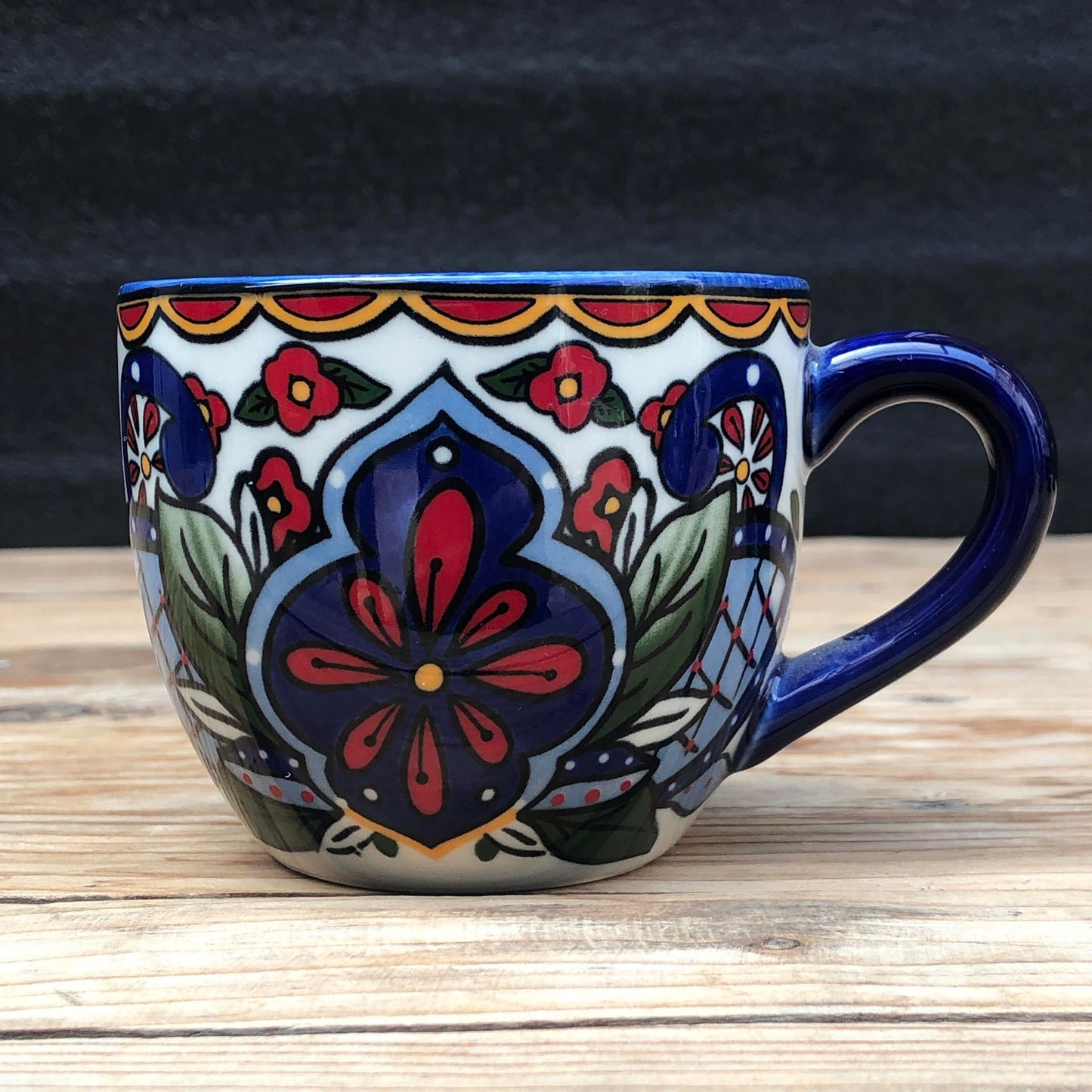 Chefchaouen Moroccan Ceramic Teacup Set ( Cup 230 ml & Saucer 5.5 inch)