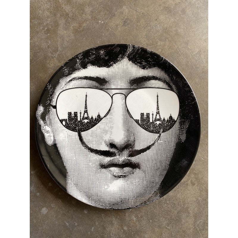 Fornasetti plates porcelain Plate salad plate 8" and 10" Black and white w/hook Batch 1