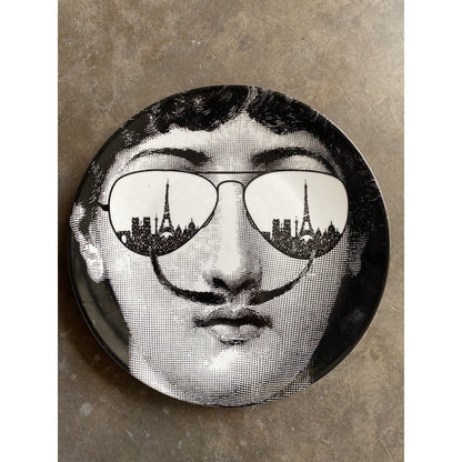 Fornasetti plates porcelain Plate salad plate 8" and 10" Black and white w/hook Batch 1