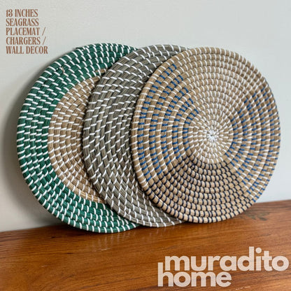 MURADITOHOME Diego, Darna & Carlo Seagrass Placemat 13 inches