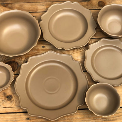 Veronica Brown Ceramic Dinnerware Plate
