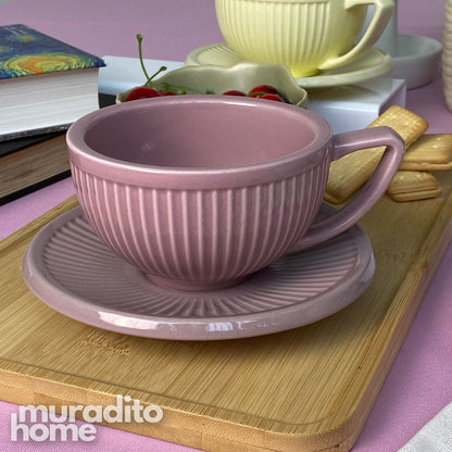 MURADITOHOME Firao and Velura Ceramic Cup and Saucer 290 ml