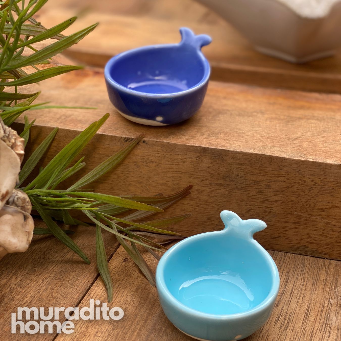 MURADITOHOME Whale Ceramic Plate and Dipping Sauce Collection