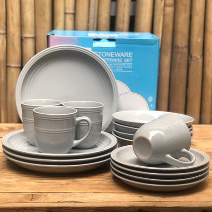 Logan 16pcs Set Stoneware(4pcs Dinner 10.5inch,4pcs Salad 8inch,4pcs Bowl 8x2inch and 4pcsMug460 ml)