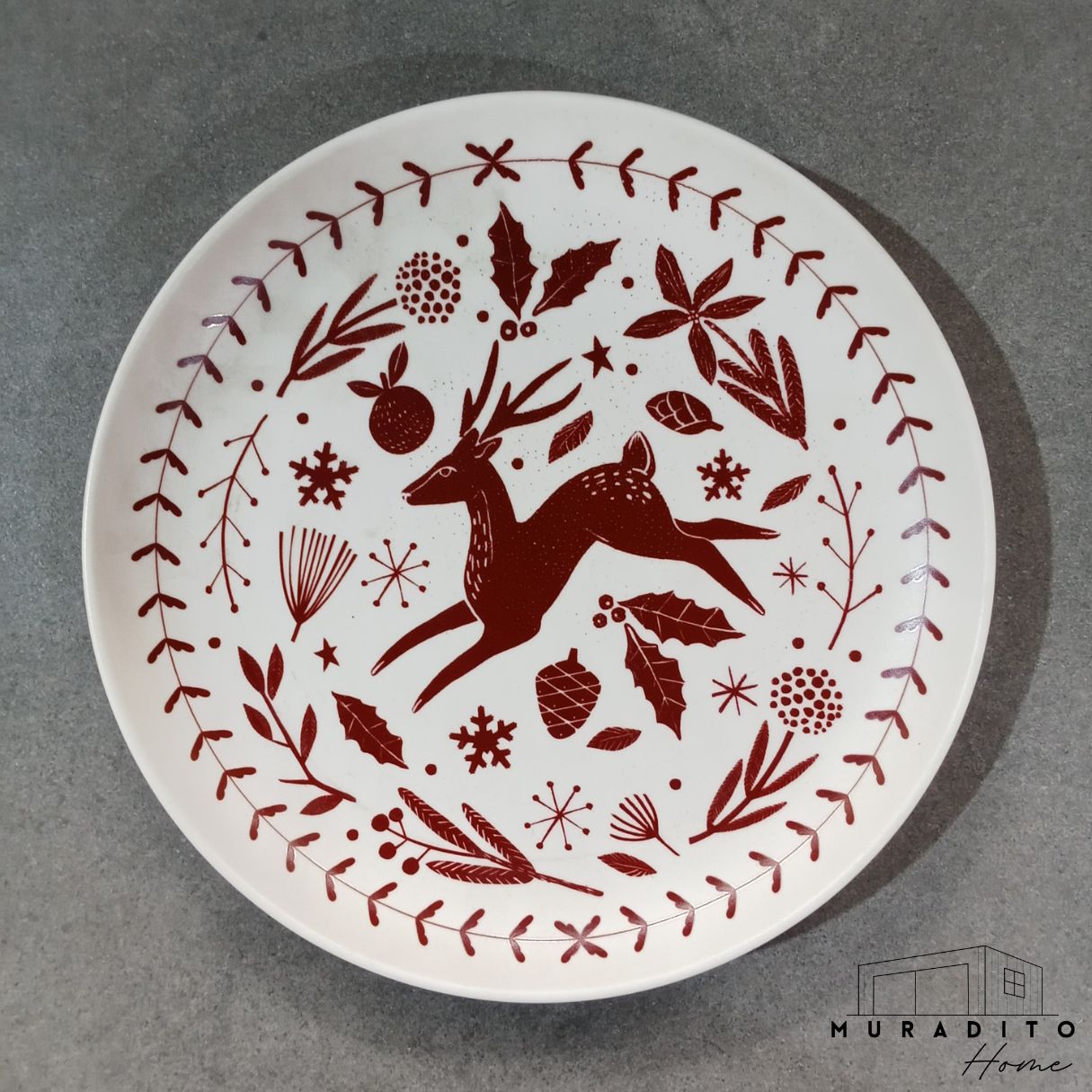 MURADITOHOME Oeste Holiday Christmas Plate