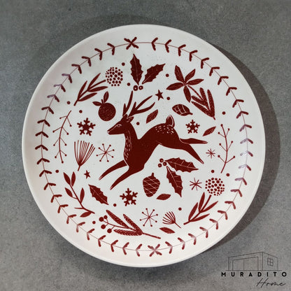 MURADITOHOME Oeste Holiday Christmas Plate