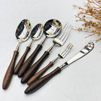 Davis 6 pcs Stainless Wooden Handle Cutlery Set