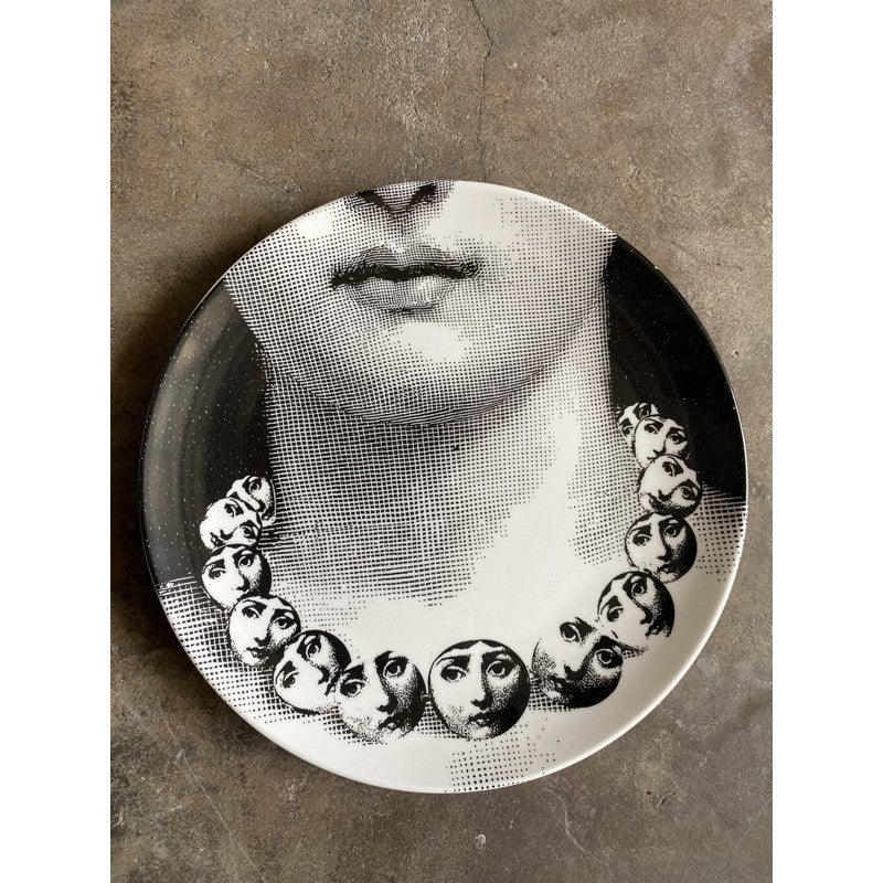 Fornasetti plates porcelain Plate salad plate 8" and 10" Black and white w/hook Batch 1