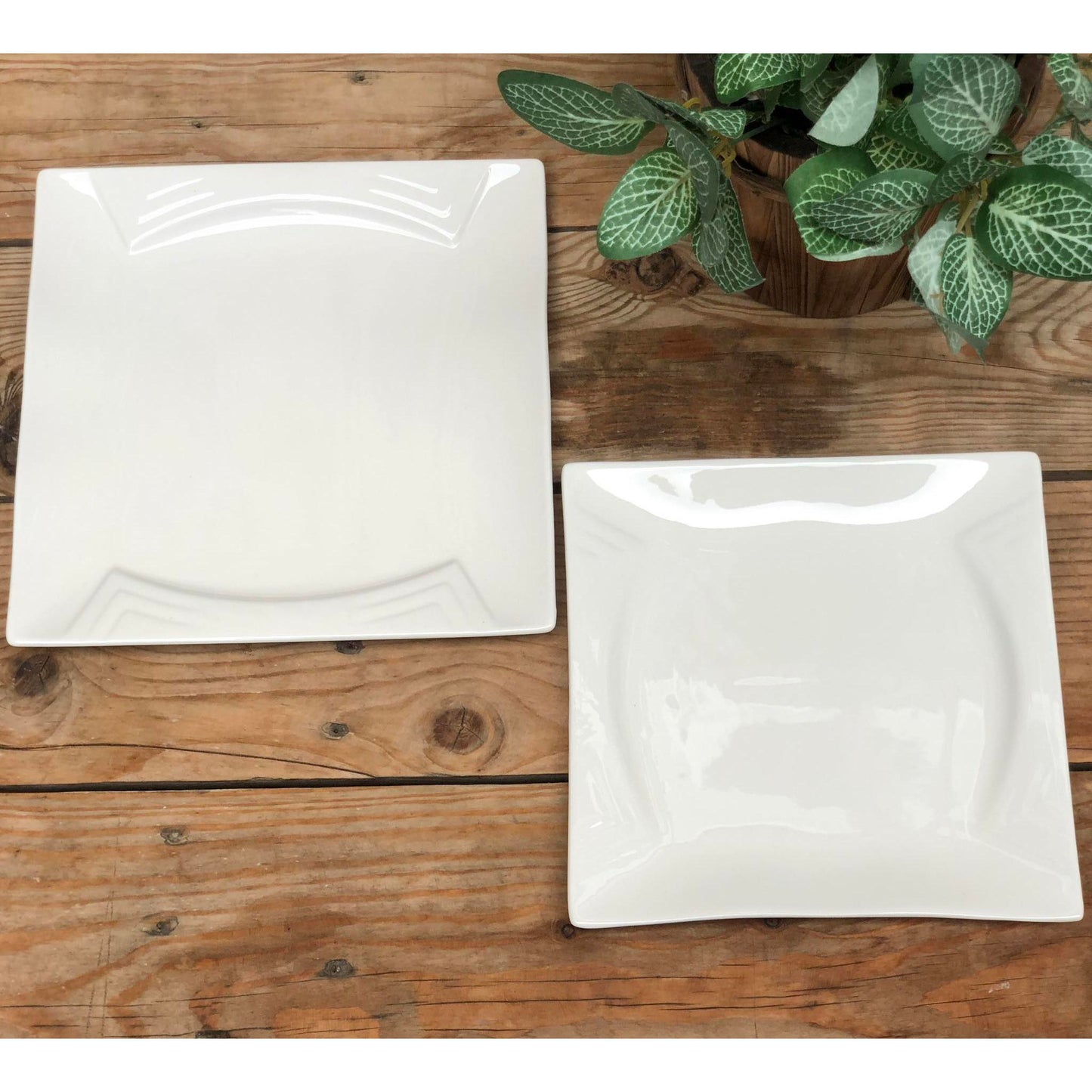 Embossed Porcelain Square Plate