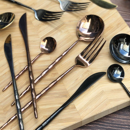 Lucille 4 pcs Matte Polish Cutlery Set ( Spoon, Fork, Knife & Teaspoon )