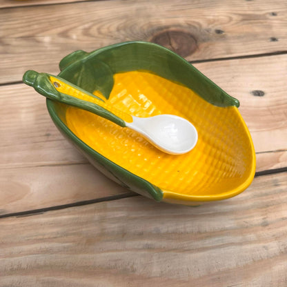 Fruit Ceramic Cereal Bowl with Teaspoon