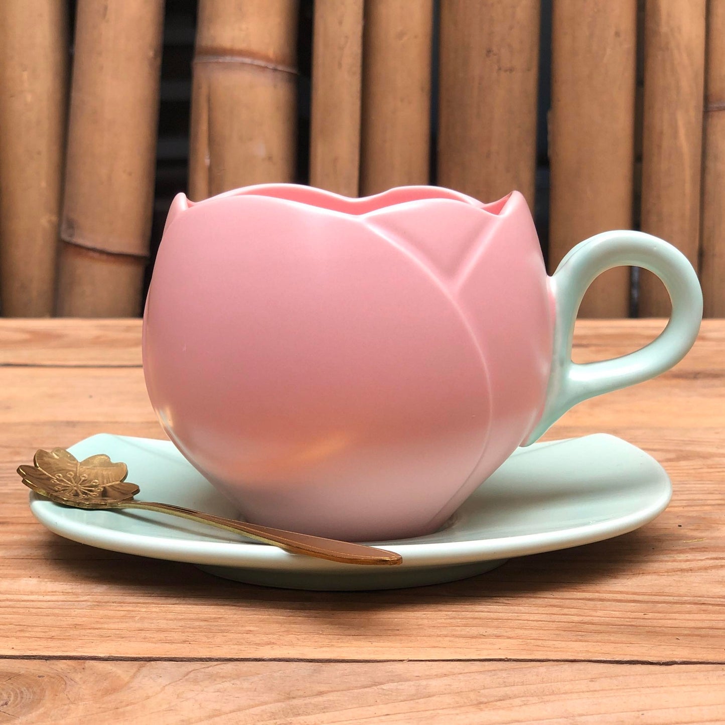 Maria Ceramic Teacup with Teaspoon 340 ml & 350 ml