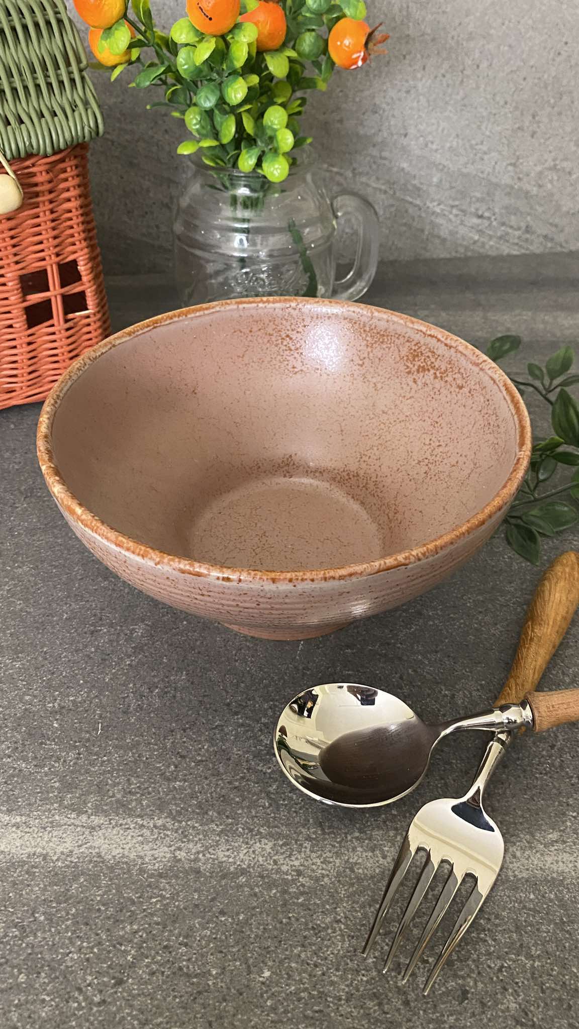 MURADITOHOME Brown 203 bowl 7x3 inch