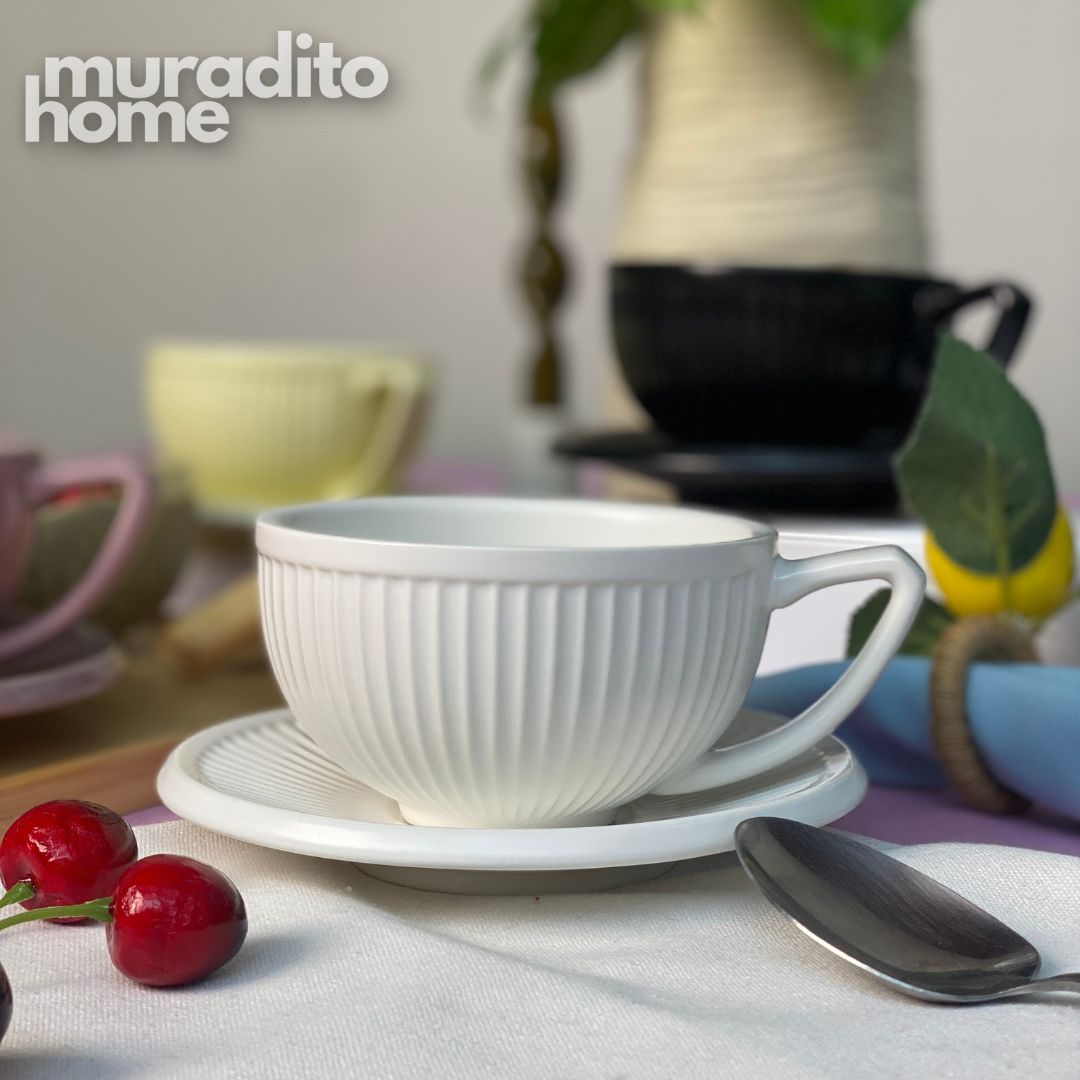 MURADITOHOME Firao and Velura Ceramic Cup and Saucer 290 ml