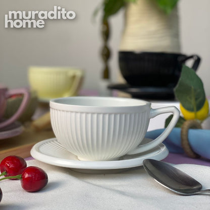 MURADITOHOME Firao and Velura Ceramic Cup and Saucer 290 ml