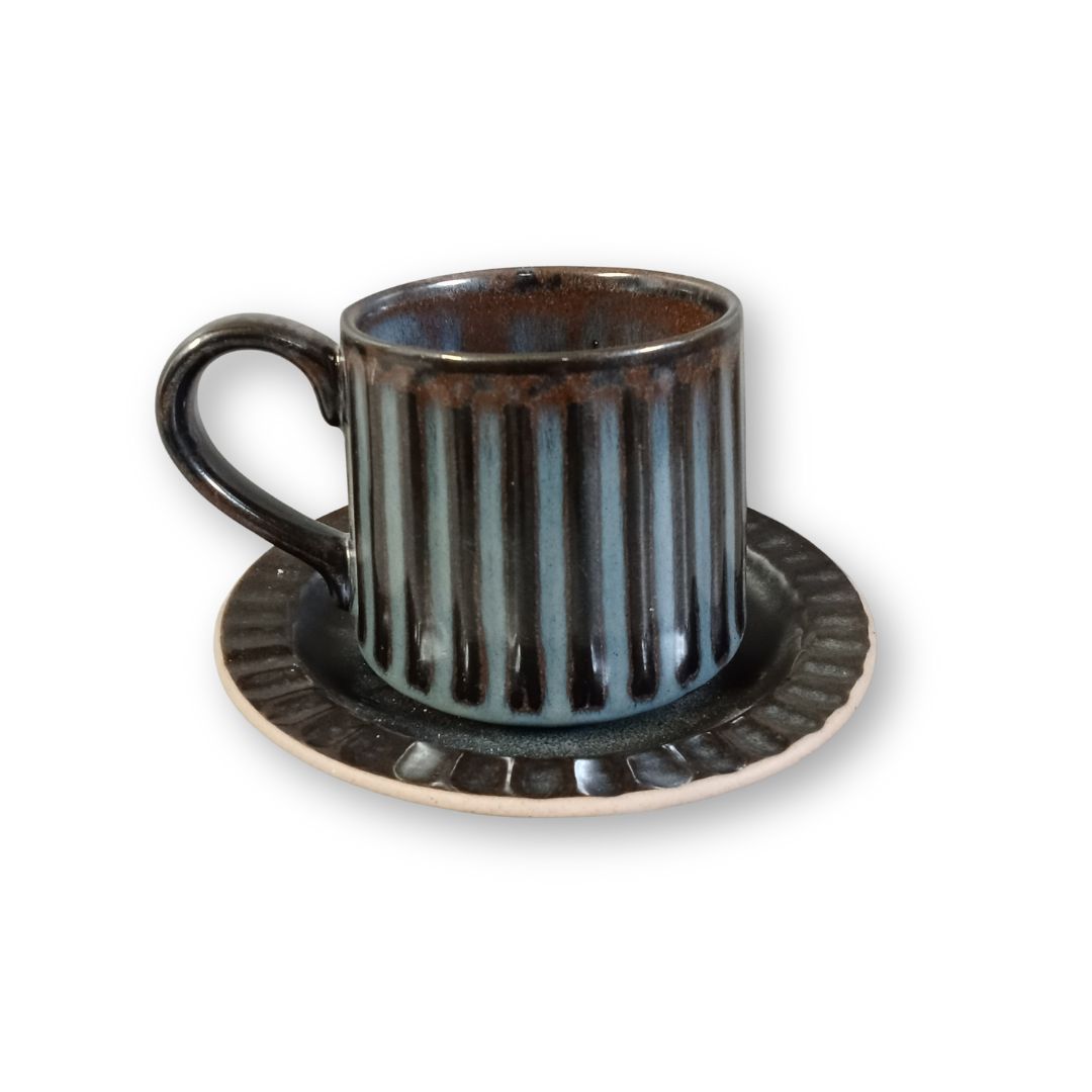 MURADITOHOME Kivra Stoneware Cup and Saucer Collection