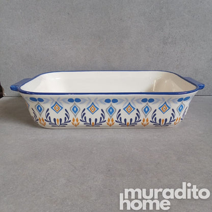 Zellige Serving Dish and Bowl 15.5x9.5x3 - 6.5x4.75x2 inches