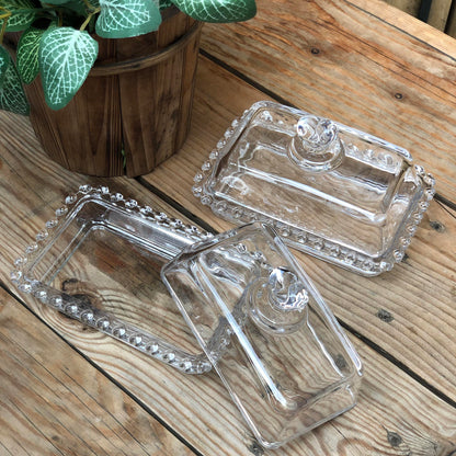 Glass Butter Tray with Box 6.5x4x4 inch