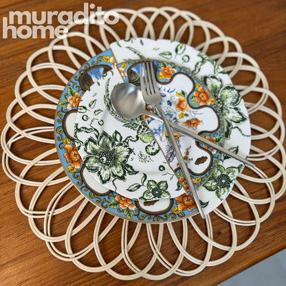 MURADITOHOME Madalena & Ethan Local Rattan Placemats 16 inches Native
