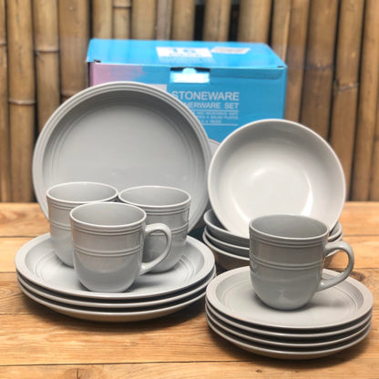 Logan 16pcs Set Stoneware(4pcs Dinner 10.5inch,4pcs Salad 8inch,4pcs Bowl 8x2inch and 4pcsMug460 ml)