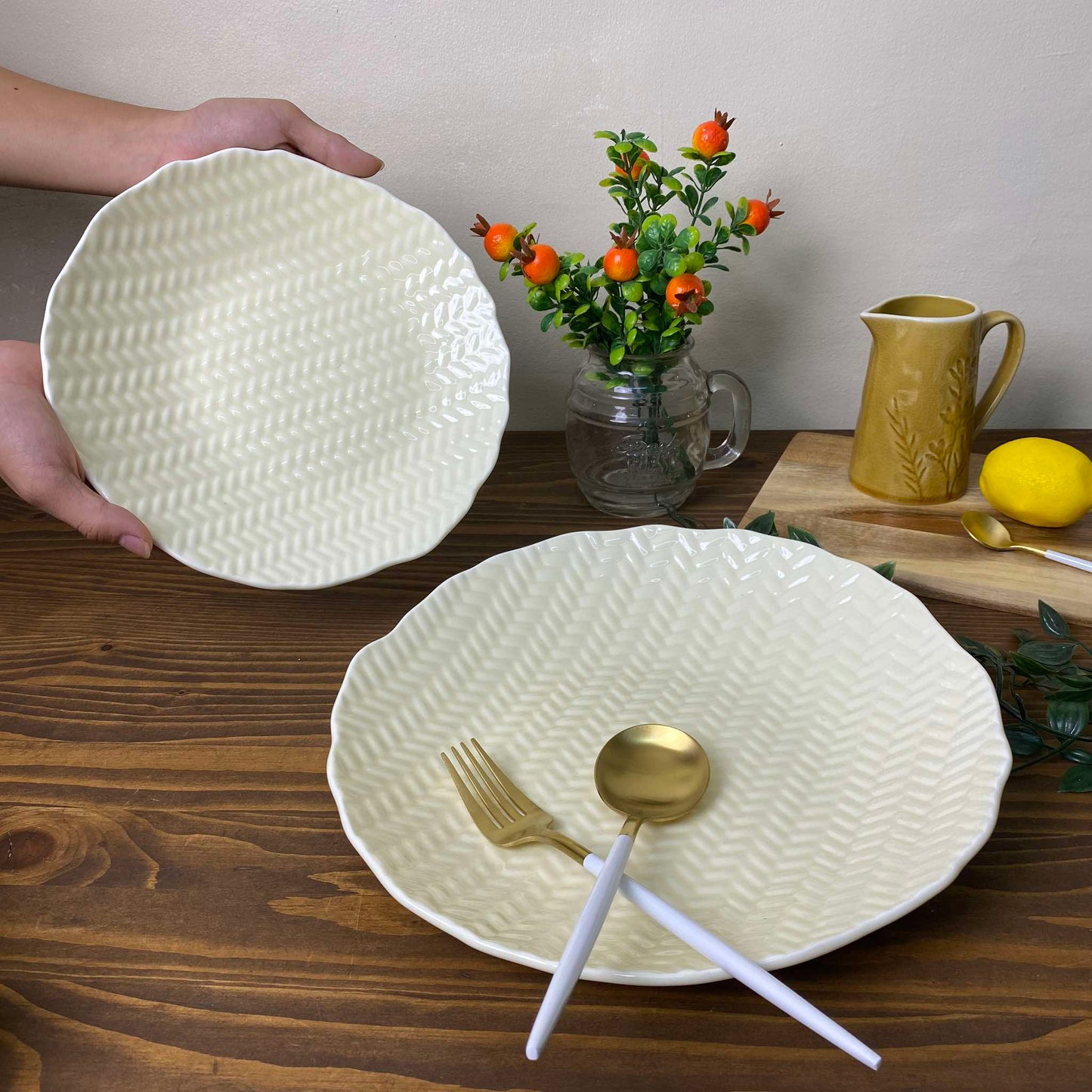 MURADITOHOME Julieta Serving Dish 11.5x2 inch and 9.5x2 inch