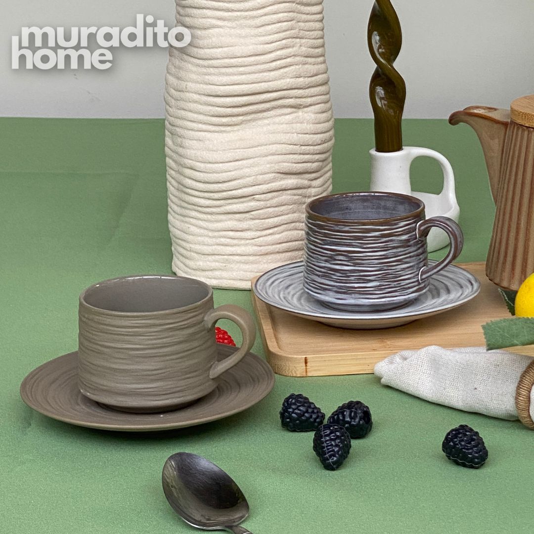 MURADITOHOME Lunava and Glazure Ceramic Cup and Saucer 250 ml