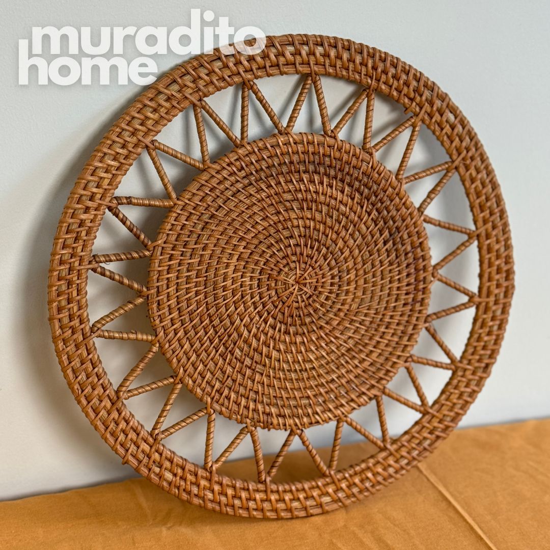 MURADITOHOME Luntian, Marikit & Tala  Local Rattan Placemats 13 inches Native