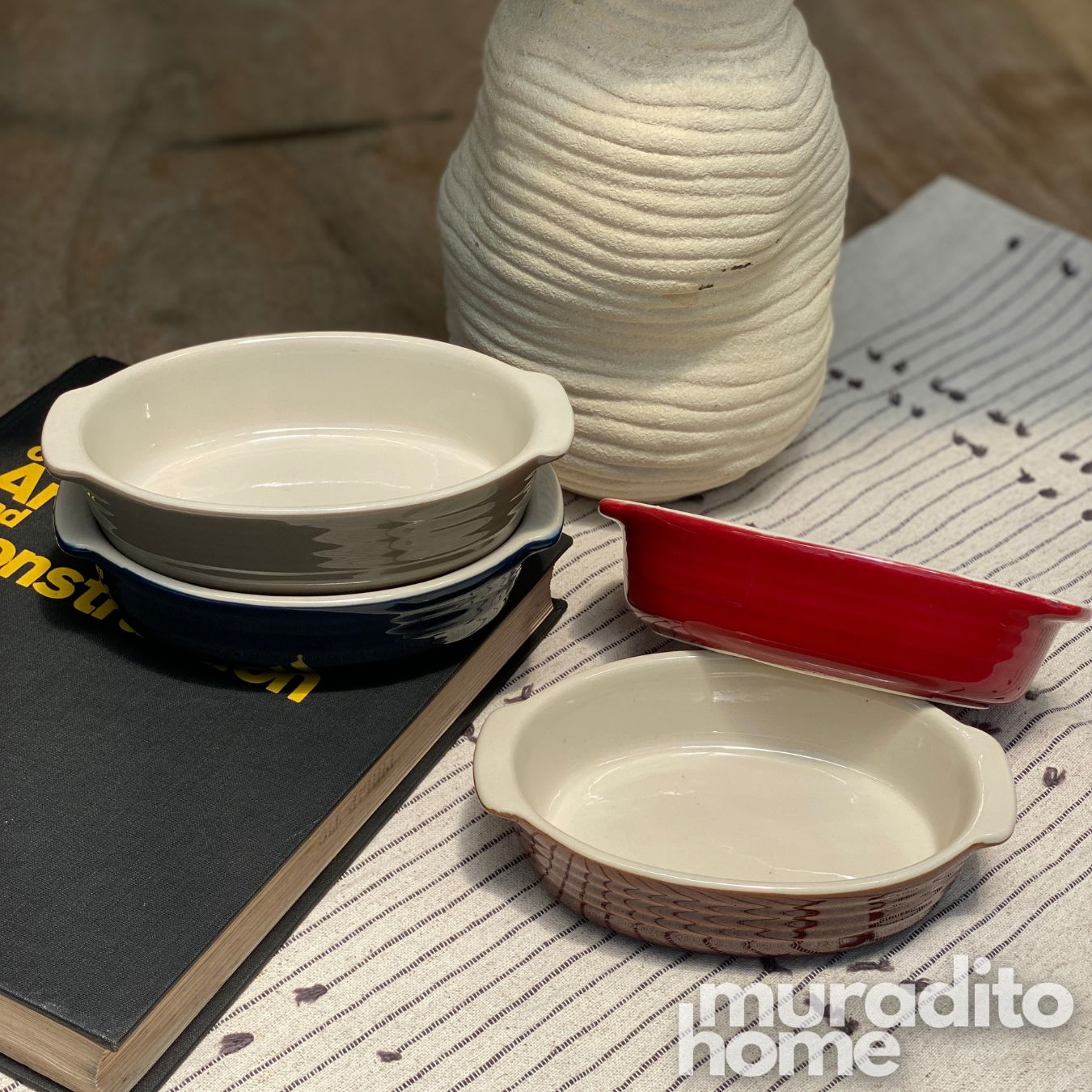 MURADITOHOME Kasure Ceramic Oval Baking Dish Collection