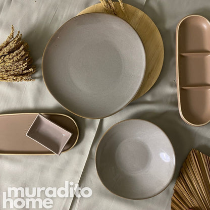 Stoneware Salad Bowl & Dinner Plate 8.7-11.5 inches