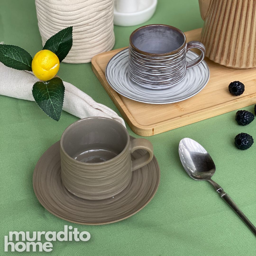 MURADITOHOME Lunava and Glazure Ceramic Cup and Saucer 250 ml