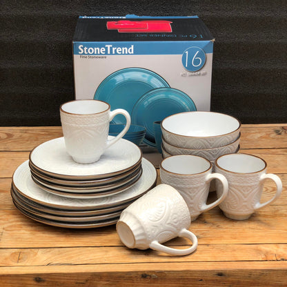Noah 16 Piece Set Fine Stoneware Plate