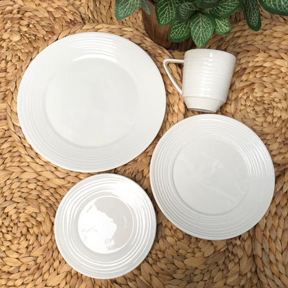 Max Plain White Ceramic Dinnerware Collection
