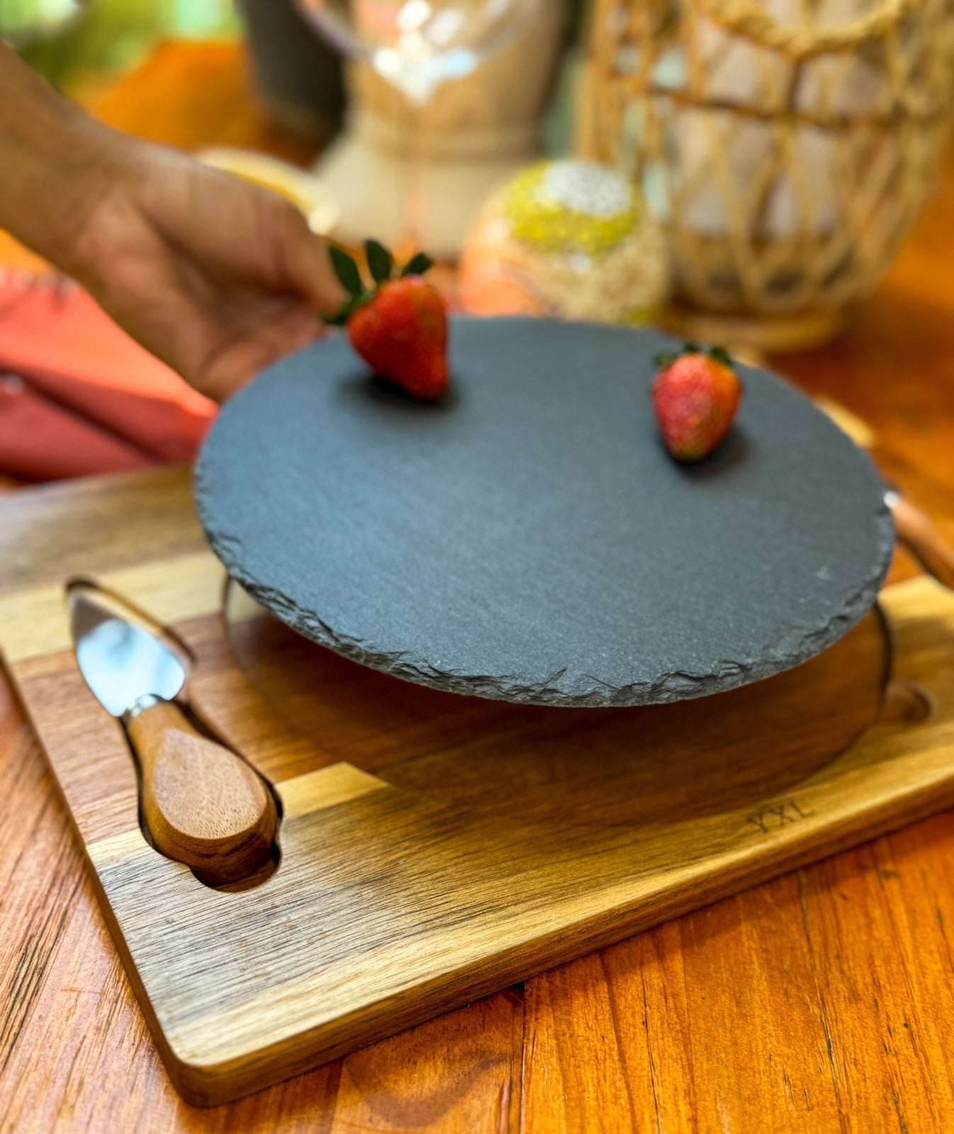 Lumira Cheese Board & Knives with Slate