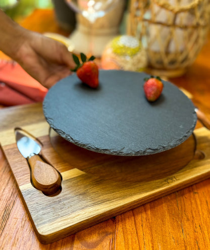 Lumira Cheese Board & Knives with Slate