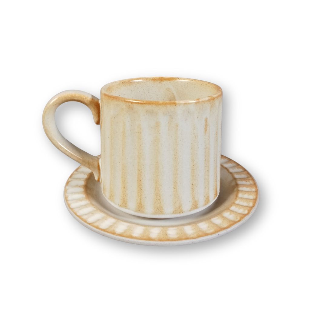 MURADITOHOME Kivra Stoneware Cup and Saucer Collection