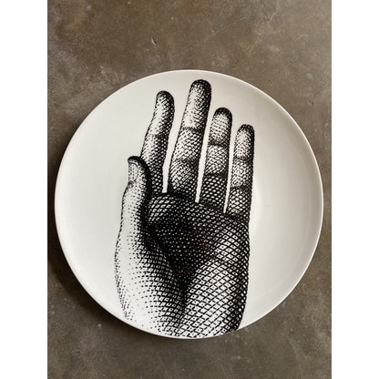 Fornasetti plates porcelain Plate salad plate 8" and 10" Black and white w/hook Batch 1