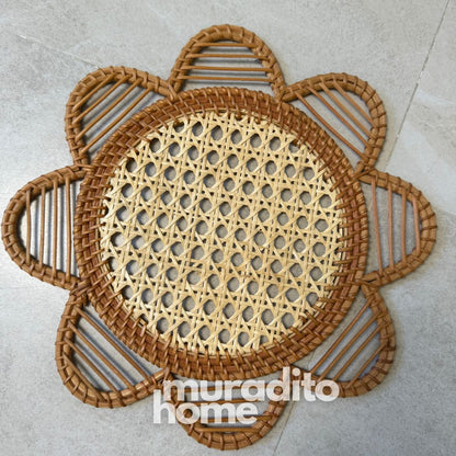 MURADITOHOME Mayumi & Mutya Local Rattan Placemats 13 inches Native