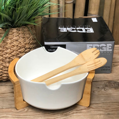 Ceramic Salad Bowl 10x8.75x4 inch w/ Box