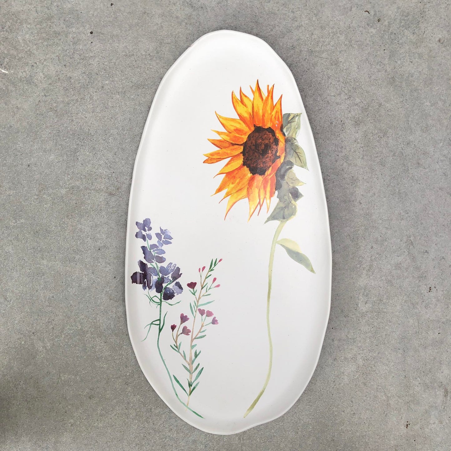 MURADITOHOME Sunflower Oval Serving Plate 18.5x9.5 inch