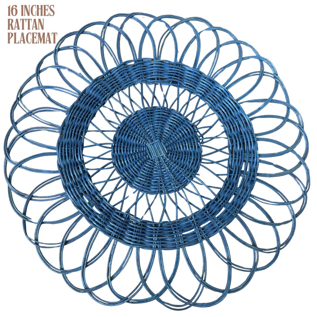 MURADITOHOME Madalena & Ethan Local Rattan Placemats 16 inches Native