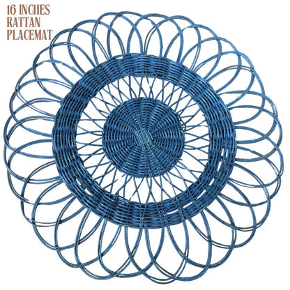 MURADITOHOME Madalena & Ethan Local Rattan Placemats 16 inches Native