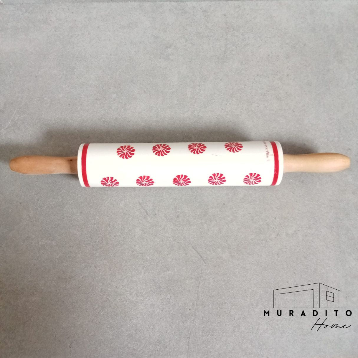 MURADITOHOME Holiday Christmas Rolling Pin 18.25 inch