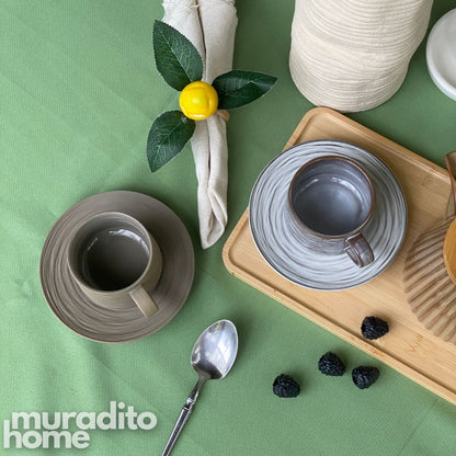 MURADITOHOME Lunava and Glazure Ceramic Cup and Saucer 250 ml