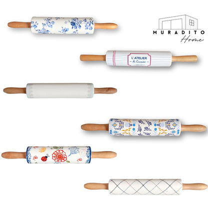 MURADITOHOME Holiday Christmas Rolling Pin 18.25 inch