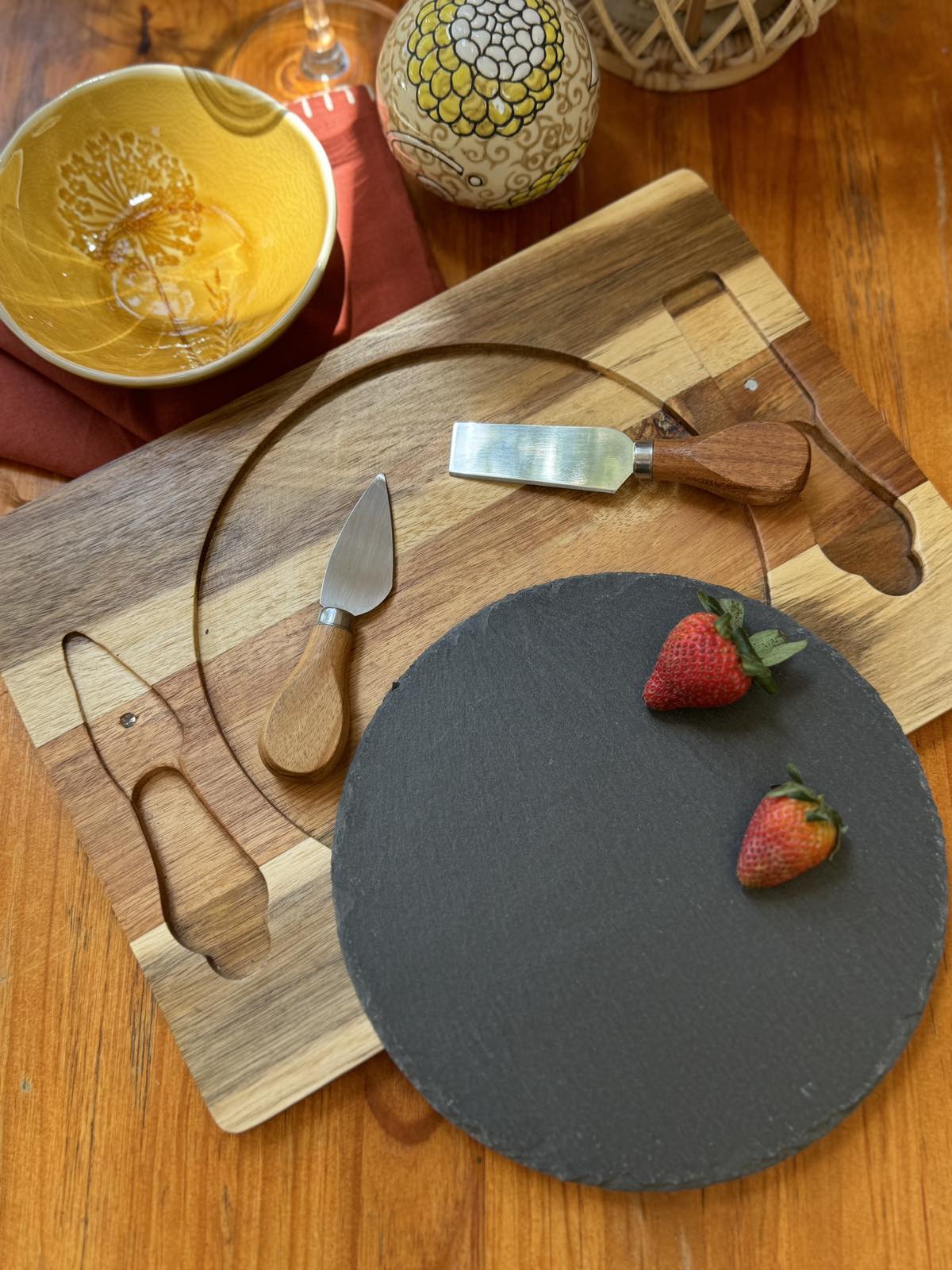 Lumira Cheese Board & Knives with Slate